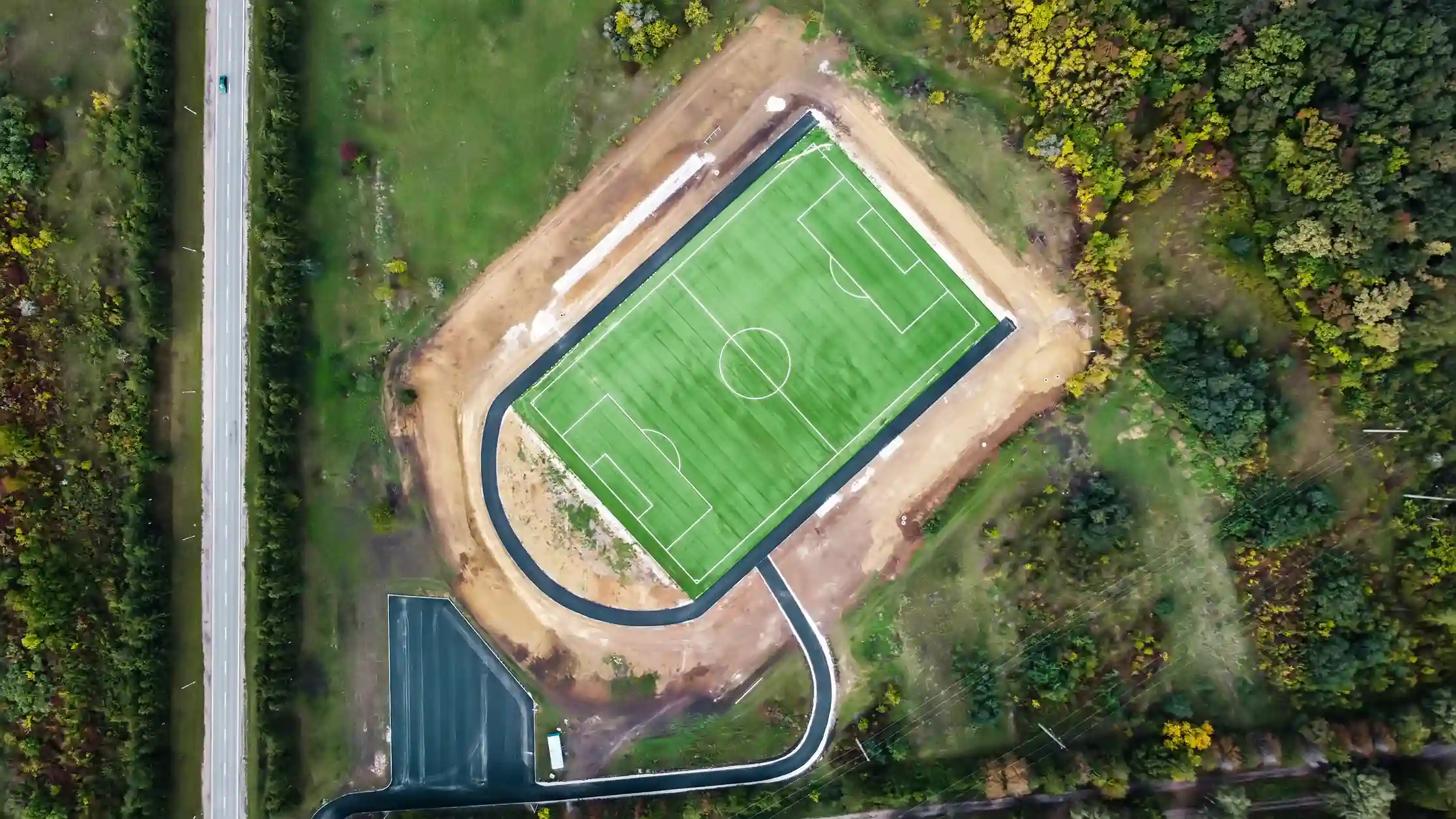 Young footballers training on a Canadian field